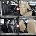 thumbnail image 3 of DIKSOAKR 2 Front Car Seat Covers Fit for Mitsubishi Lancer 2012-2017 Seat Covers Waterproof Leather Automotive Seat Cushion Protector Compatible Airbag(Beige,2 Seats), 3 of 7