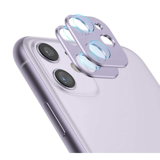 BAMAIA Protecteur d'Objectif de Caméra pour iPhone 11, Anneau de Protection en Alliage d'Aluminium - Violet, 2 Pcs