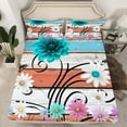 thumbnail image 2 of Castle Fairy Floral Daisy 3pcs Twin Sheet Sets for Teens,Rustic Flower Twin Fitted Sheet,Lodge Cabin Breathable Flat Sheet,Lightweight Room Decor, 2 of 7