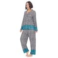 thumbnail image 2 of Casual Nights Women's Long Sleeve Rayon Button Down Pajama Set, 2 of 4