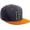 Charcoal Orange, White Black, variant on Classic Snapback Hat Custom A to Z Initial Varsity Letters, Black Orange Hat White Black Letter E