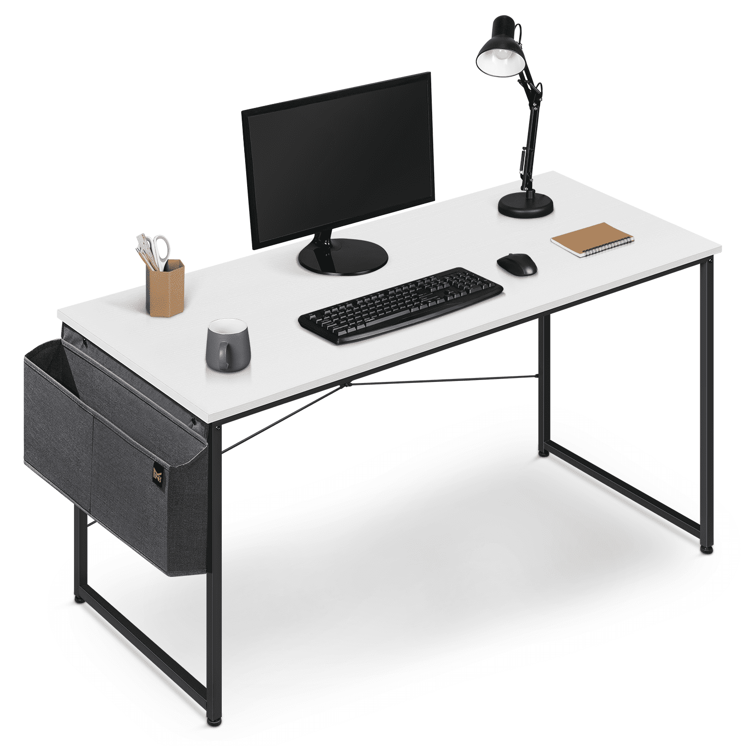 MoNiBloom Computer Desk 55 Inches with Storage Bag, Student Study