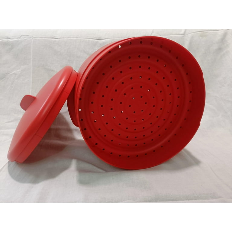 Tupperware 2 Tier Red Steamer Non-Stick Container Steam It Cooker