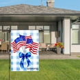 thumbnail image 3 of Amhnf American Flag Garden Flag With Blue Bow On Checkered Background For Home Outdoor Garden Yard Decor 12x18 inch, 3 of 5