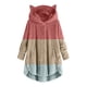 thumbnail image 2 of Puntoco, blusas de felpa con botones para mujer, cárdigan suelto con capucha, chaqueta de abrigo de retazos de Color sólido, liquidación Puntoco Puntoco-4337, 2 of 5