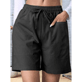 thumbnail image 6 of Omen Casual Shorts Drawstring Comfy Elastic Waist Shorts Summer Pull on Short with Pockets Black XXL, 6 of 7