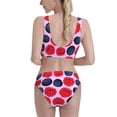 thumbnail image 5 of High Waisted Bikini Sets For Women, Blueberry Print Red Swimsuits Tummy Control, Two Pieces Bathing Suit, 5 of 8