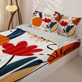thumbnail image 3 of Homewish Modern Abstract Aesthetic Zipper Twin Comforter Sets with Fitted Sheet and 2 Pillowcases,Colorful Flowers Zipper Bedding Set For Men Women,Reversible,4-Piece, 3 of 7