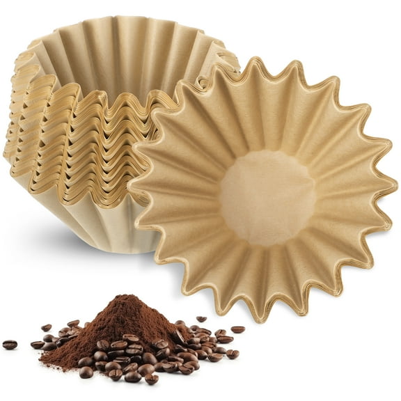 AOWOO 200 Pack 2-5 Cup Coffee Filters, Unbleached Coffee Filters, Basket Paper Coffee Filters, Thicken Natural Coffee Filter Basket for Commercial, Home Coffee Maker, Pour Over Coffee Kit