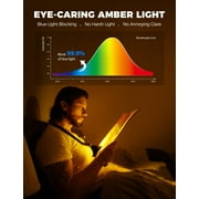 Victsing Neck Reading Light Rechargeable, 6 Brightness Levels & 3 Colors Amber Book Light for Reading in Bed, 80H Reading, Bendable Long Arms