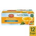 (12 Cups) Del Monte Diced Peach Fruit Cups, No Sugar Added, 3.75 oz