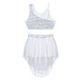 thumbnail image 6 of inhzoy Kids Girls 2PCs Ballet Dance Outfits Sequins Camisole Crop Top with Mesh Skirted Leotard A White 10, 6 of 9