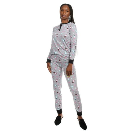 

MeMoi 2 Piece Women s Holiday Gnomes Cotton Blend Pajama Set - Womens - Female