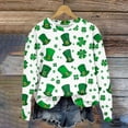 thumbnail image 1 of Xuyuer St. Patrick's Day Round Neck Sweatshirt for Women Lucky Shamrock Long Sleeve Shirt Ireland Gift Clover Print Fit Casual Pullover Fashion Loose Tops, 1 of 5