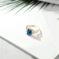 thumbnail image 4 of Gem Stone King 2.75 Ct London Blue Topaz White Topaz 18K Yellow Gold Plated Silver Ring (Size 8), 4 of 5