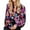 Pink, variant on Weardear Women's Casual Lantern Long Sleeve Tops Abstract Print Lapel V Neck Flowy Loose Blouses