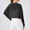 thumbnail image 6 of Swimwear Cover Up for Women Under $10 All Seasons Long Sleeve Round-Neck Solid Color Breathable Exercise Sports Yoga Cover Ups, 6 of 6