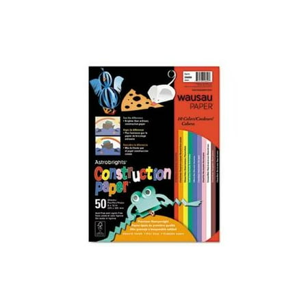 Astrobrights Construction Paper, 72-lb., 9 x 12, Assorted, 50 Sheets/Pack