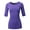 STT017_PURPLE, variant on SSOULM Women's 1/2 Sleeve Silky Stretchy Crewneck Slim Fit T-Shirt Top with Plus Size