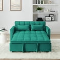 thumbnail image 3 of 54.33 inch versatile foldable sofa bed in 3 lengths, modern sofa sofa sofa velvet pull-out bed, adjustable back (GREEN), 3 of 9