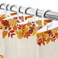thumbnail image 6 of Shower Curtain 72"W x 96"L Thanksgiving Autumn Leaves Linen Texture Fabric Shower Curtains Set with Hooks Water Repellent Bathroom Curtains Machine Washable Bathroom Accessories, 6 of 6