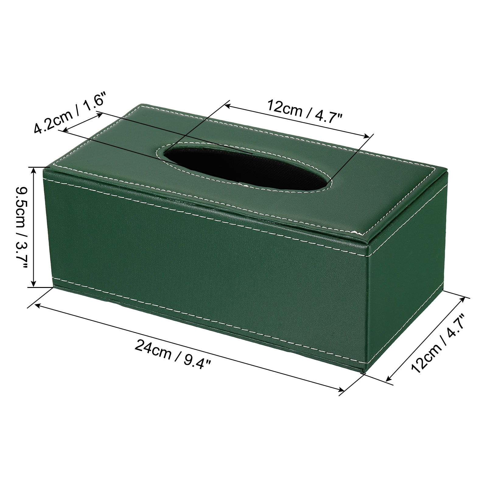 Unique Bargains Tissue Box Cover Napkin Paper Towel Dispenser Holder Green 9.4x4.7x3.7"
