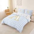 thumbnail image 2 of jejeloiu Blue Plaid Theme Monogram A Duvet Cover Set For Kids,Gold Glitter Print Bedding Full For Girls,Colorful Stars Reversible,3pcs(No Comforter), 2 of 6