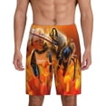 thumbnail image 1 of Balery Honeybee On Vibrant Flower Pantalones cortos de pijama de punto de algodón para hombre con cinturilla y bolsillos-Medium, 1 of 6