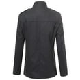 thumbnail image 2 of FashionOutfit Men's Classic Zipper & Button Closure Shoulder Boards Wool Blend Coat, 2 of 4