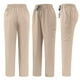 thumbnail image 4 of Ceisia Men's Solid Color V-Neck Nurse Uniform Set, Short Sleeve Scrub Top with Elastic Waist Pants for Healthcare Professionals Khaki XL Gifts, 4 of 7