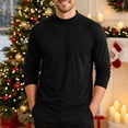 thumbnail image 4 of Enjoytime Mens T Shirts Mock Neck Stretch Long Sleeve Shirt Solid Fitted Lightweight Casual Fall Basic Tops, 4 of 6