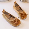 thumbnail image 6 of Toddler Girls Dress Shoes Mary Jane Flats Oxfords Wedding Party Bow Flower Shoes Comfort Loafers Gold 11(28), 6 of 6