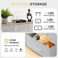 thumbnail image 5 of Bigleap 9 Drawers Dresser, Tall Chest Dresser & Fabric Storage Tower with Wood Top for Bedroom, Living Room, Hallway,Light Gray, 5 of 8