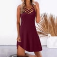 thumbnail image 2 of Women's 2025 Spring And Summer Solid Color Fashion Casual Strap Dress Beach Dress, 2 of 2