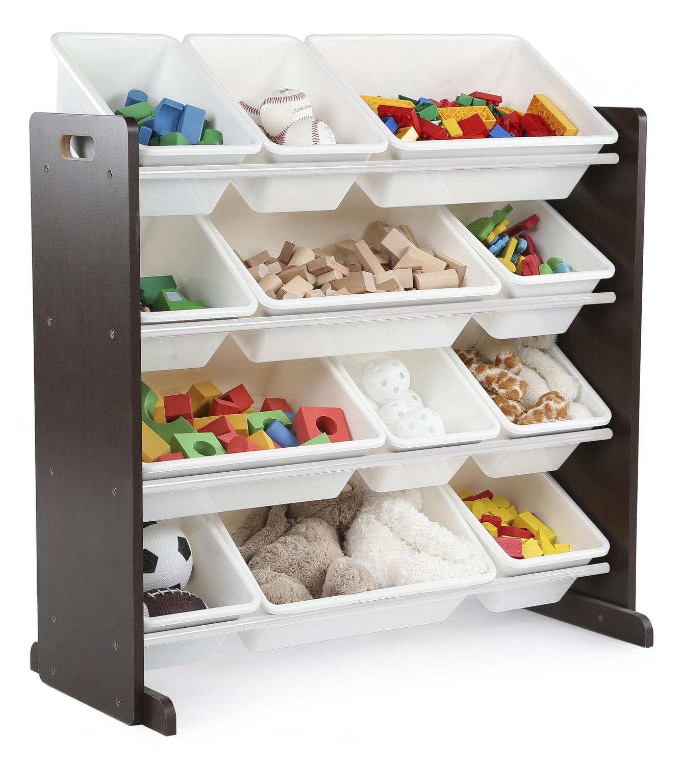 Humble Crew Tot Tutors Toy Storage Organizer with 12 Storage Bins, Espresso