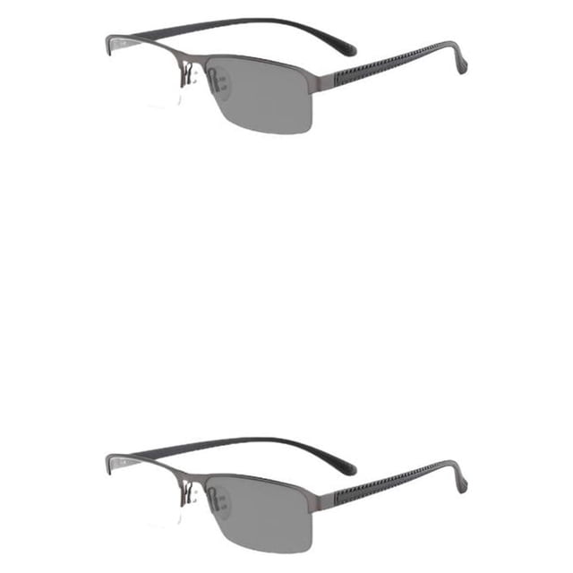 Qarigey Gafas de sol de media montura para hombre de doble con dioptrías antideslizante estilo Vintage hipermetropía anteojos para presbicia Type14 NO14