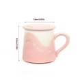 thumbnail image 2 of Taza rosa ámbar, juego de 1 taza de café de cerámica esmaltada con tapa, capacidad de 325 ml for recuerdo de niña, 2 of 6
