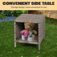 thumbnail image 5 of Tappio 3 Piece Patio Conversation Bistro Set Outdoor Chat Furniture, Porch Balcony Furniture Set,Wicker Chairs and Storable Table Set for Patio Balcony Backyard Apartment, Gray/Beige, 5 of 8