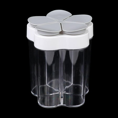 

5 Grids Spice Shaker Jars Net Shaped Pouring Port Saving PP Grey
