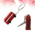 thumbnail image 3 of EeaseMX 4 piezas de metal de moda llavero doble cubierta autobús colgantes coche titular de la clave cabina de teléfono llavero creativo regalo accesorios (2 bus + 2 cabina de teléfono, rojo), 3 of 7