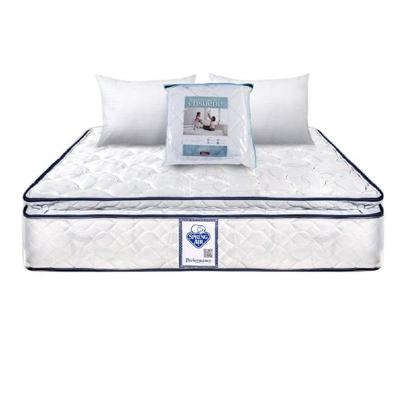 Colchón Spring Air King Size City + 2 Almohadas Sc + Protector Ensueño
