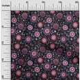 thumbnail image 2 of oneOone Polyester Spandex Black Fabric Asian Suzani Craft Projects Decor Fabric Printed By The Yard 56 Inch Wide, 2 of 5