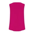 thumbnail image 6 of Htigea Summer Tank Tops for Women Loose Fit Pleated Square Neck Sleeveless Tops Curved Flowy Hot Pink,L, 6 of 6