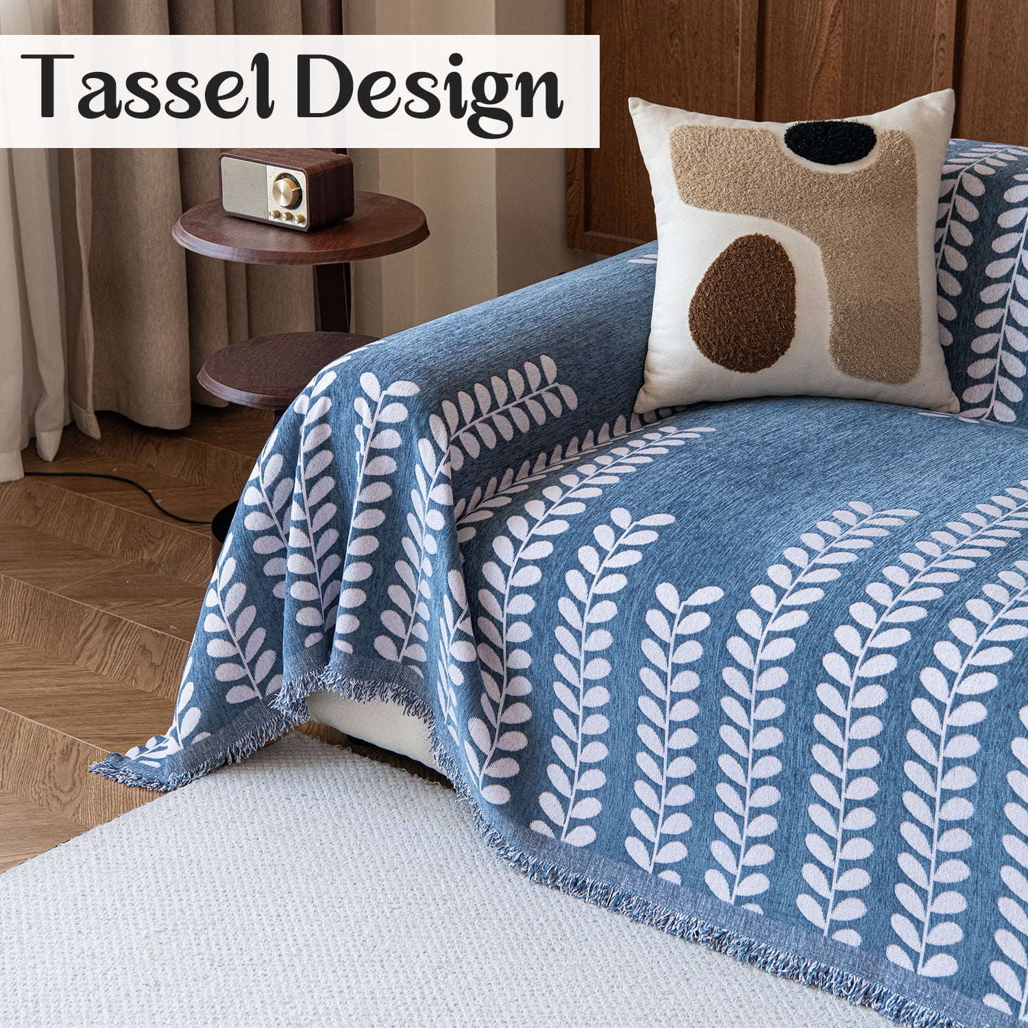 Jessy Home Sofa Covers Couch Cover Sofa Slipcover for Most Shape Sofas Multi-Function Furniture Cover for Pets Cats Dogs Home Decor 71"x 118"Deep Blue