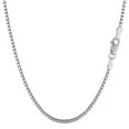 thumbnail image 1 of 14k White Solid Gold Mirror Box Chain Necklace, 1.4mm, 22", 1 of 5
