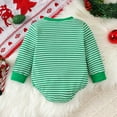 thumbnail image 3 of qiiinnHk Baby Christmas Outfit Boy Girl Embroidery Long Sleeve Striped Waffle Bubble Romper Fall Winter Clothes 3-6 Months,Green, 3 of 4