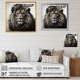thumbnail image 4 of Designart "Majestic Vintage Lion Art I" Animals Framed Wall Art - Traditional Brown Lion Bedroom Framed Canvas Wall Art, 4 of 6