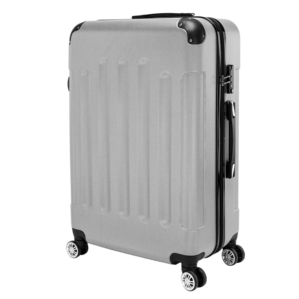 3 Piece Set, Suitcase Spinner Luggage Sets ABS Trolley Case Lightweight Durable Suitcase Double Wheels Suitcase Carry-On Luggage Suitcases TSA Lock 20/24/28 Inch (Gray)