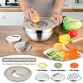 thumbnail image 4 of Mixing Bowls with Lids Set of 9, Vesteel Stainless Steel Mixing Bowl Metal Nesting Salad Bowls Attach with 3 Graters for Kitchen Grating/ Shredding, Size 4.6, 2.6, 2, 1.5, 1, 0.7 QT - Khaki, 4 of 8