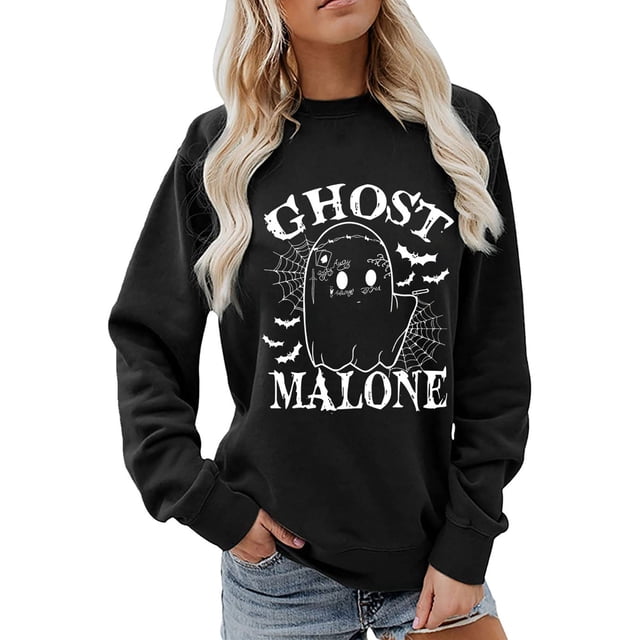 WEAIXIMIUNG Sweatshirts Courts pour Femmes Manches Courtes Automne Hiver Décontracté Confortable Lettre Col Rond Mode Manches Longues